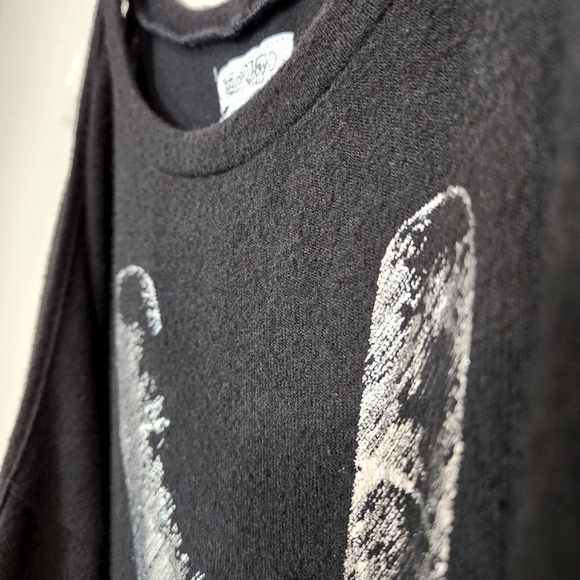 🔥ABSOLUTE FINAL💲⬇️Lauren Moshi Black Cold Shoulder Silver Hand✌️, Size L~EUC - Picture 7 of 13